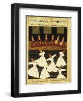 Konya Whirling Dervishes Ritual, 16th Century, Ottoman Miniature of the Anatolian School-null-Framed Premium Giclee Print