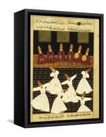 Konya Whirling Dervishes Ritual, 16th Century, Ottoman Miniature of the Anatolian School-null-Framed Stretched Canvas