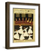 Konya Whirling Dervishes Ritual, 16th Century, Ottoman Miniature of the Anatolian School-null-Framed Giclee Print