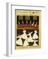 Konya Whirling Dervishes Ritual, 16th Century, Ottoman Miniature of the Anatolian School-null-Framed Giclee Print