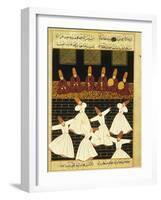 Konya Whirling Dervishes Ritual, 16th Century, Ottoman Miniature of the Anatolian School-null-Framed Giclee Print