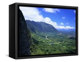 Koolau Range Landscape-James Randklev-Framed Stretched Canvas