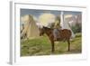 Kootenai Indian and Tepees, Montana-null-Framed Art Print