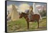 Kootenai Indian and Tepees, Montana-null-Framed Stretched Canvas