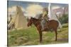 Kootenai Indian and Tepees, Montana-null-Stretched Canvas