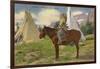 Kootenai Indian and Tepees, Montana-null-Framed Art Print