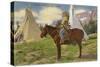Kootenai Indian and Tepees, Montana-null-Stretched Canvas