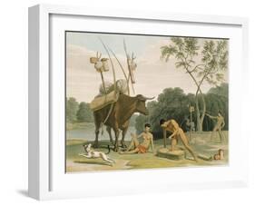 Korah Hottentots Preparing to Remove, Plate 20 from 'African Scenery and Animals'-Samuel Daniell-Framed Giclee Print