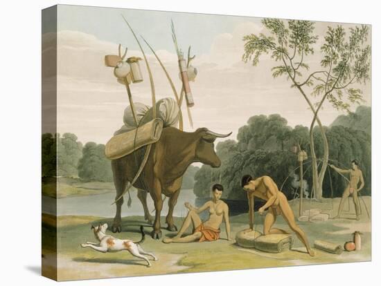 Korah Hottentots Preparing to Remove, Plate 20 from 'African Scenery and Animals'-Samuel Daniell-Stretched Canvas