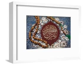 Koran cover and prayer beads, Lyon, Rhone, France-Godong-Framed Photographic Print