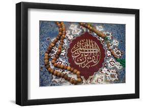 Koran cover and prayer beads, Lyon, Rhone, France-Godong-Framed Photographic Print