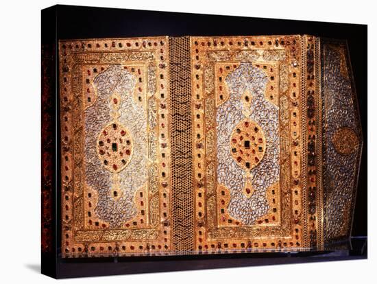 Koran Cover Belonging to Sultan Murad III, Gold with Rubies, Emeralds and Diamonds, 1588-null-Stretched Canvas