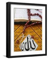 Koran, Rosary and Allah Calligraphy, Paris, France, Europe-Godong-Framed Photographic Print