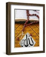 Koran, Rosary and Allah Calligraphy, Paris, France, Europe-Godong-Framed Photographic Print