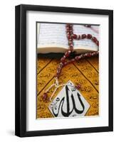 Koran, Rosary and Allah Calligraphy, Paris, France, Europe-Godong-Framed Photographic Print