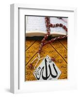 Koran, Rosary and Allah Calligraphy, Paris, France, Europe-Godong-Framed Photographic Print