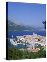 Korcula Island, Town Skyline and Coastline, Korcula, Adriactic Islands, Croatia-Steve Vidler-Stretched Canvas
