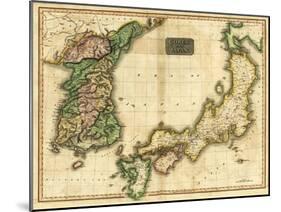 Korea and Japan - Panoramic Map-Lantern Press-Mounted Art Print