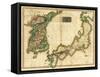 Korea and Japan - Panoramic Map-Lantern Press-Framed Stretched Canvas