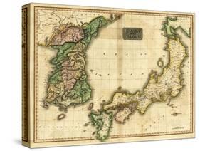 Korea and Japan - Panoramic Map-Lantern Press-Stretched Canvas