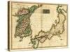 Korea and Japan - Panoramic Map-Lantern Press-Stretched Canvas