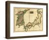 Korea and Japan - Panoramic Map-Lantern Press-Framed Art Print