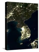 Korea At Night, Satellite Image-PLANETOBSERVER-Stretched Canvas