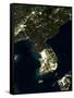 Korea At Night, Satellite Image-PLANETOBSERVER-Framed Stretched Canvas