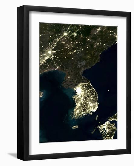 Korea At Night, Satellite Image-PLANETOBSERVER-Framed Photographic Print