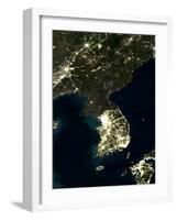 Korea At Night, Satellite Image-PLANETOBSERVER-Framed Photographic Print