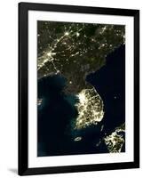 Korea At Night, Satellite Image-PLANETOBSERVER-Framed Photographic Print