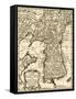 Korea - Panoramic Map-Lantern Press-Framed Stretched Canvas