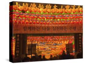 Korea, Seoul, Gangnam, Bongeunsa Temple, Lanterns, Lotus Lantern Festival Celebrations for Bhuddda'-Jane Sweeney-Stretched Canvas