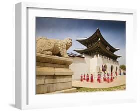 Korea, Seoul, Gyeongbokgung Palace, Haetae, a Stone Mythical Creature Infront of Gwanghwamun - the -Jane Sweeney-Framed Photographic Print