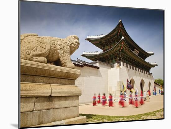 Korea, Seoul, Gyeongbokgung Palace, Haetae, a Stone Mythical Creature Infront of Gwanghwamun - the -Jane Sweeney-Mounted Photographic Print