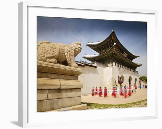 Korea, Seoul, Gyeongbokgung Palace, Haetae, a Stone Mythical Creature Infront of Gwanghwamun - the -Jane Sweeney-Framed Photographic Print