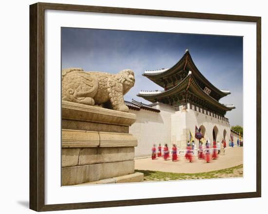 Korea, Seoul, Gyeongbokgung Palace, Haetae, a Stone Mythical Creature Infront of Gwanghwamun - the -Jane Sweeney-Framed Photographic Print