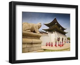 Korea, Seoul, Gyeongbokgung Palace, Haetae, a Stone Mythical Creature Infront of Gwanghwamun - the -Jane Sweeney-Framed Photographic Print