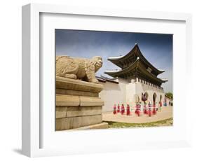 Korea, Seoul, Gyeongbokgung Palace, Haetae, a Stone Mythical Creature Infront of Gwanghwamun - the -Jane Sweeney-Framed Photographic Print