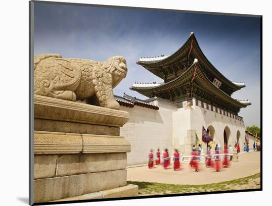 Korea, Seoul, Gyeongbokgung Palace, Haetae, a Stone Mythical Creature Infront of Gwanghwamun - the -Jane Sweeney-Mounted Photographic Print