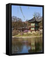 Korea, Seoul, Gyeongbokgung Palace, Hyangwonjeong Pavilion-Jane Sweeney-Framed Stretched Canvas