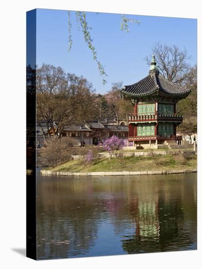 Korea, Seoul, Gyeongbokgung Palace, Hyangwonjeong Pavilion-Jane Sweeney-Stretched Canvas