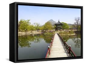 Korea, Seoul, Gyeongbokgung Palace, Hyangwonjeong Pavilion-Jane Sweeney-Framed Stretched Canvas