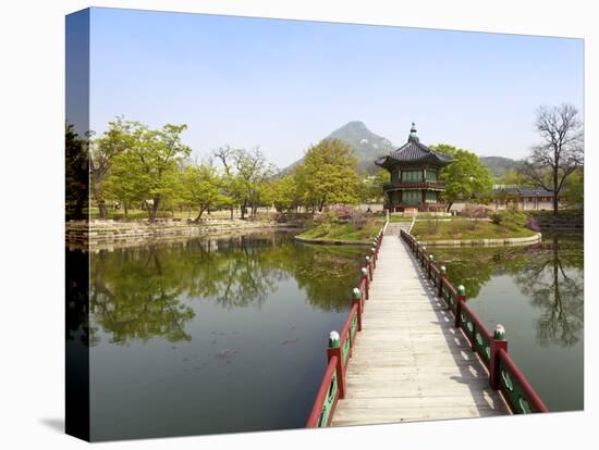 Korea, Seoul, Gyeongbokgung Palace, Hyangwonjeong Pavilion-Jane Sweeney-Stretched Canvas