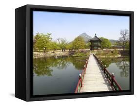 Korea, Seoul, Gyeongbokgung Palace, Hyangwonjeong Pavilion-Jane Sweeney-Framed Stretched Canvas