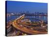 Korea, Seoul, Tukseom, Traffic on Cheongdam On-Ramp and Cheongdam Bridge, over Hangang Rvier-Jane Sweeney-Stretched Canvas