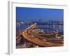 Korea, Seoul, Tukseom, Traffic on Cheongdam On-Ramp and Cheongdam Bridge, over Hangang Rvier-Jane Sweeney-Framed Photographic Print