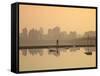 Korea, Seoul, Yeouido, View of City from Hangang Riverside Park at Dawn-Jane Sweeney-Framed Stretched Canvas