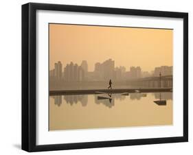 Korea, Seoul, Yeouido, View of City from Hangang Riverside Park at Dawn-Jane Sweeney-Framed Photographic Print