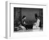 Korean Man and Woman Playing a Game Photograph - Korea-Lantern Press-Framed Art Print